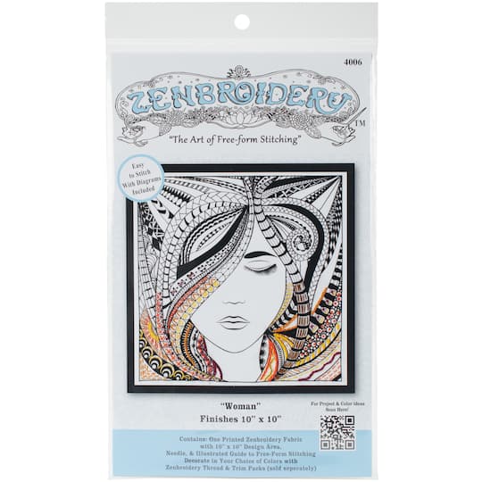 Design Works&#x2122; Zenbroidery Woman Stamped Embroidery Kit